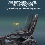 Kart a Pedais para Crianças com Assento Ajustável em 4 Posições, Travão de Mão e Rodas de EVA 100x58x58,5 cm Preto