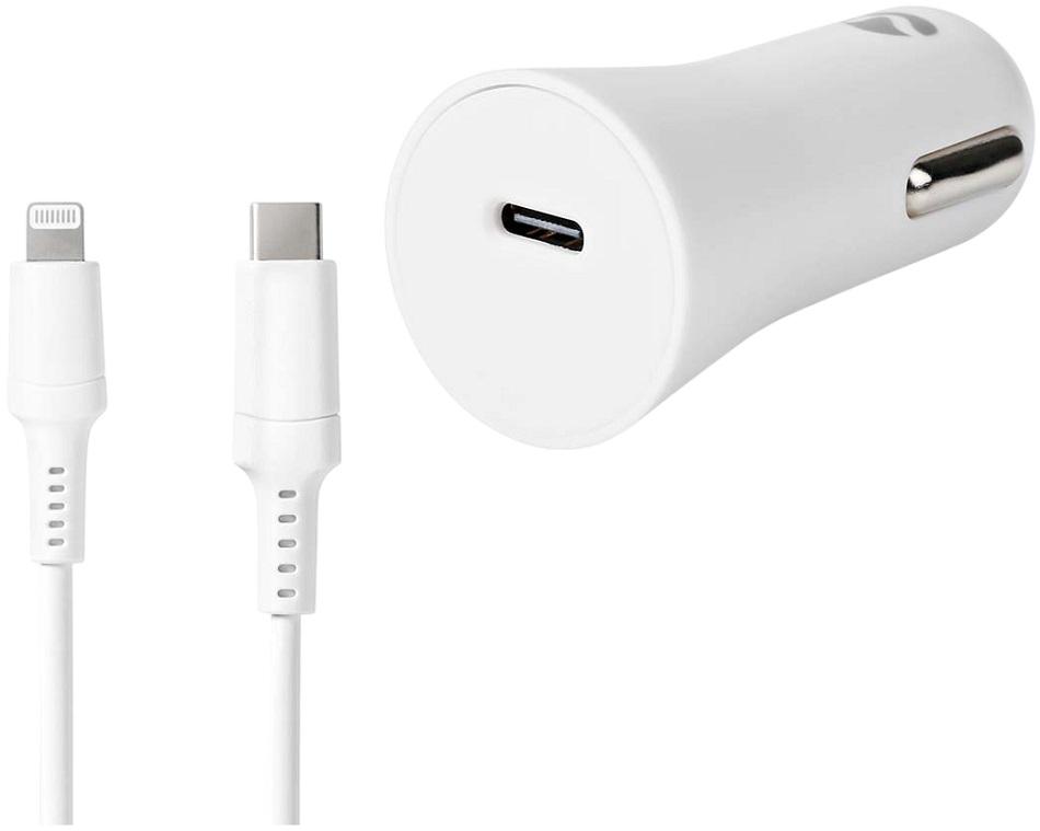 Carregador Isqueiro USB - C 20W c/ Cabo USB - C - Lightning de 8 pinos (Branco) - NEDIS
