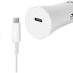 Carregador Isqueiro USB - C 20W c/ Cabo USB - C - Lightning de 8 pinos (Branco) - NEDIS