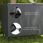 Capa Protetora para Baloiço de Jardim de 3 Lugares 215x155x150 cm Impermeável com Fecho de Correr Cinza Escuro