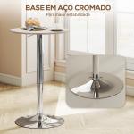 Mesa de Bar com Altura Ajustável Giratória 360° com Base Redonda Mesa Alta Moderna para Cozinha Ø60x67 - 93 cm Madeira
