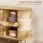 Aparador com Portas Tambor Deslizantes Design Moderno para Sala de Estar com 4 Compartimentos e Pés de Madeira 120x40x78 cm Carvalho