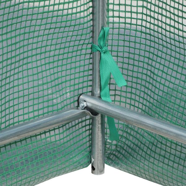 Estufa tipo Túnel 500x200x205 cm Estufa de Jardim com Porta Enrolável e 8 Janelas Cobertura de PE 140 g/m² Verde