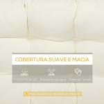 Almofada para Bancos de 2 Lugares Almofada Retangular para Interiores e Exteriores Lavável 110x48x8cm Creme