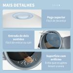 Caixa de Areia para Gatos Dobrável Caixa de Areia para Gatos Fechada com Pá 52x41x38 cm Branco e Cinza
