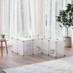 Cerca para Animais DIY com 20 Painéis e Esteira Parque para Pequenos Animais para Porquinhos - da - Índia e Ouriços 175x70x45 cm Branco