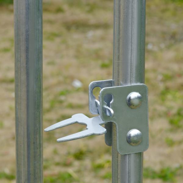 Galinheiro para Exterior para 4 - 6 Galinhas de Aço Galvanizado com Teto de Tecido Oxford 2,8x1,90x1,97 m Prata