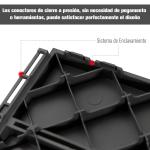 Conjunto de 9 Estrados 30x30 cm com Área de 0,81 m² para Exterior e Interior Estrados com Sistema Clique com Superfície Antiderrapante para Balcão Terraço Jardim Preto