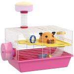Gaiola para Hamsters com Comedouro Bebedouro Roda de Exercício Torre de Observação e Casinha 34x27x25 cm Multicolor