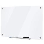 Placa de vidro com bandeja Inclui 4 marcadores e borracha 90x60x0,45 cm Branco