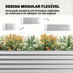Caixa de Plantio Grande com Cobertura de Estufa e Rede Fundo Aberto para Jardim Terraço 200x60x103 cm Prateado