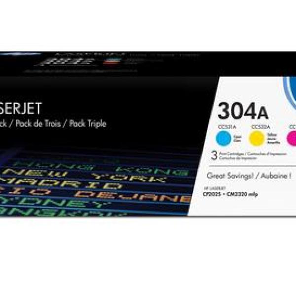 HP 304A Toner a laser 2800páginas Ciano, Magenta, Amarelo