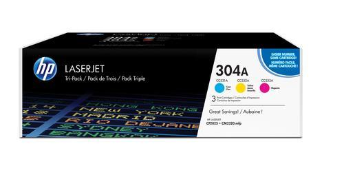 HP 304A Toner a laser 2800páginas Ciano, Magenta, Amarelo