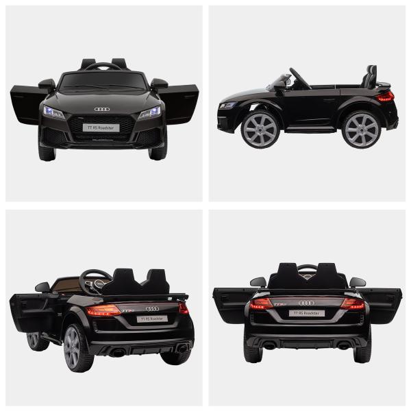 Carro Elétrico Audi TT para Crianças acima de 3 Anos com Controlo Remoto Música e Luzes Bateria 12V 102x60x44 cm Preto