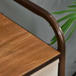 Cómoda de Tecido com 5 Cestos Removíveis e Dobráveis Base Elevada Móvel de Armazenamento para Dormitório Sala de Estar 58x29x99cm Multicor