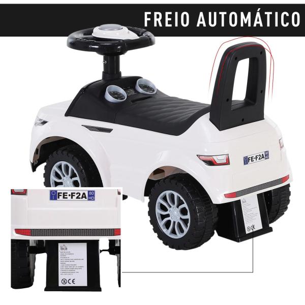 Carro andador para bebé sem Pedais com Alto - falante 60x38x42cm branco