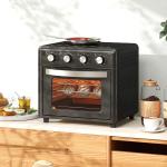 Mini Forno Elétrico 30L 1600W Mini Forno de Convecção com 7 Modos Temporizador e Temperatura Ajustável 43x39x39 cm Preto