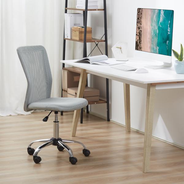 Cadeira de Escritório de Malha Giratória sem Apoio para os Braços com Altura Ajustável Carga 43x58x90 - 100 cm Cinza