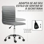 Cadeira de Escritório sem Apoio para os Braços Cadeira de Escritório Giratória com Altura Ajustável 48x52x78 - 90 cm Cinza