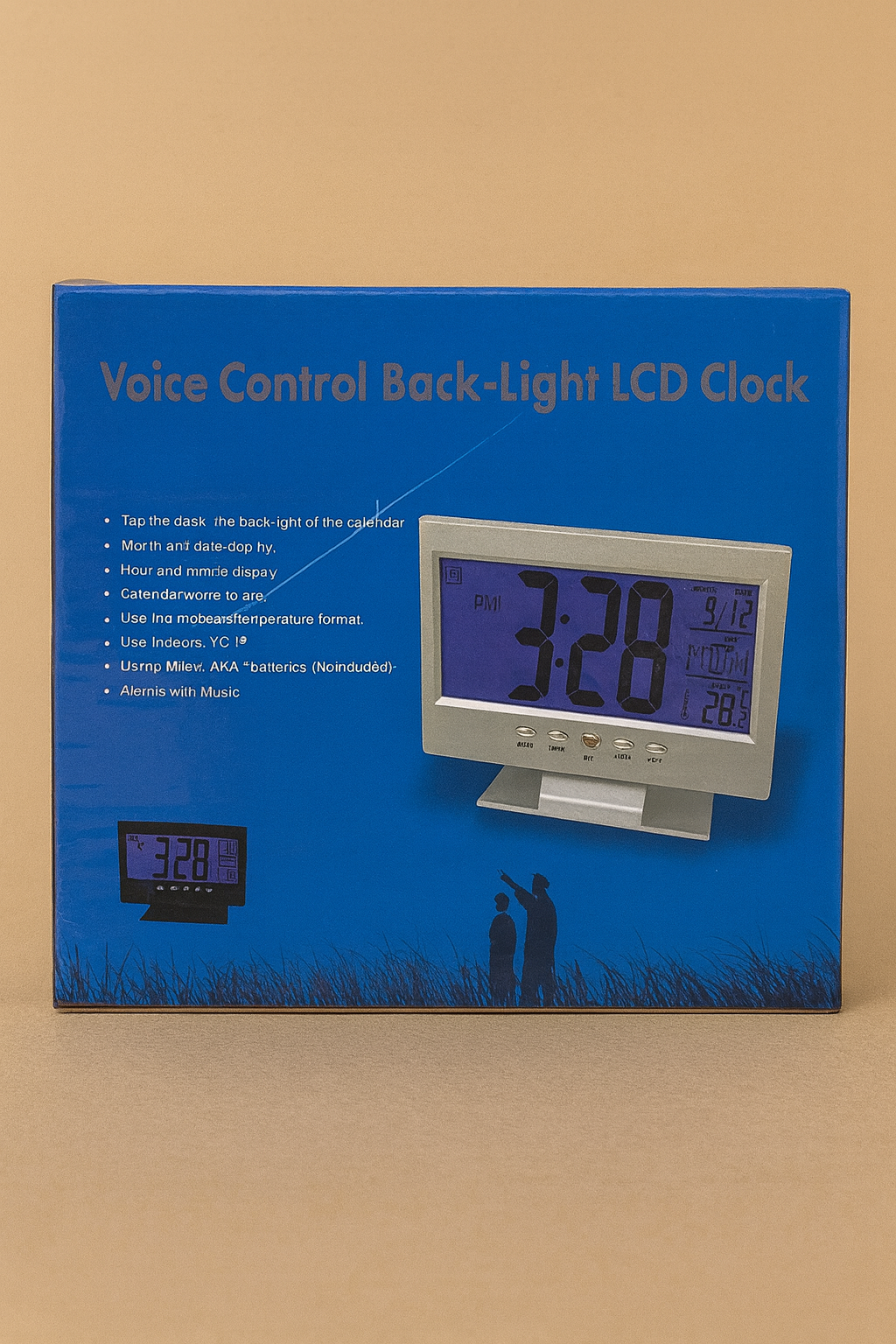 Relógio Digital LCD com Controlo por Voz – Novo na Caixa