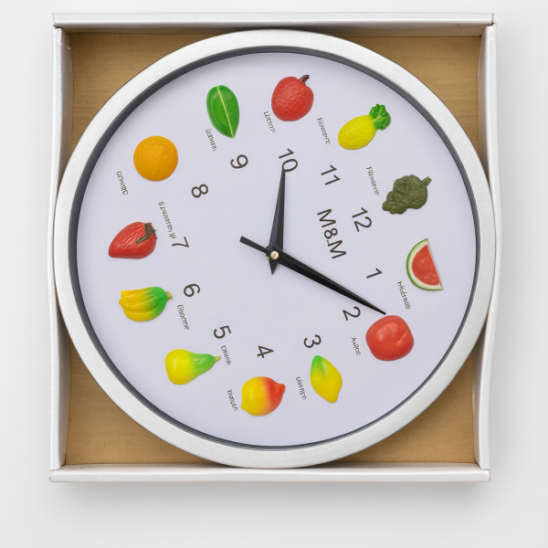 Relógio de Parede M&M – Frutas Decorativas (Modelo 572)