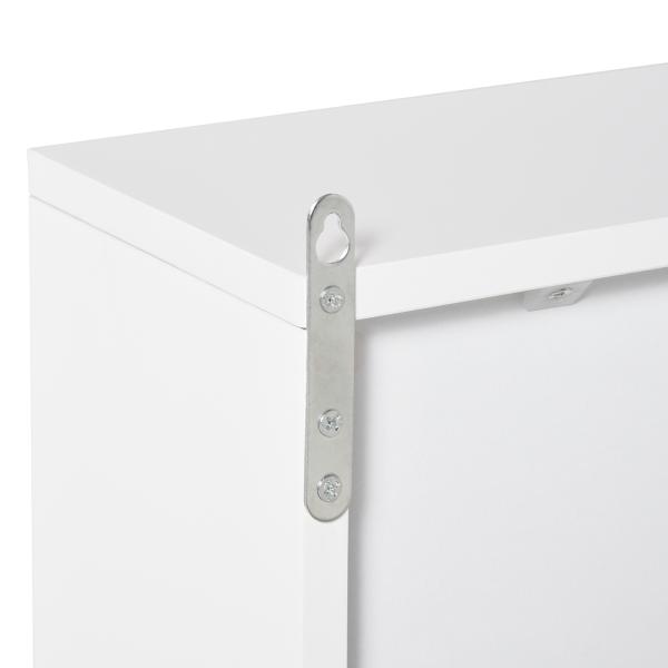 Armário de Casa de Banho com Espelho Móvel Suspenso de Casa de Banho com Prateleira Interior Ajustável 48x14,5x45 cm Branco