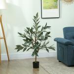 Planta Artificial de Louro 120 cm Planta Artificial Decorativa Grande Decoração para Casa Escritório Varanda Quarto Verde