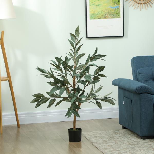 Planta Artificial de Louro 120 cm Planta Artificial Decorativa Grande Decoração para Casa Escritório Varanda Quarto Verde