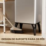 Balde de Lixo Automático 50 L em Aço Inoxidável com Sensor Infravermelhos e Aro de Retenção 35,5x26x83,5 cm Prata