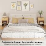 Conjunto de 2 Mesas de Cabeceira Estreitas Mesas de Cabeceira Modernas com Gaveta e Prateleira Aberta 35x26x50 cm Carvalho