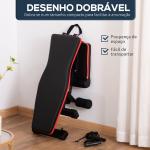 Banco de Musculação Dobrável com Extensão de Perna e Banda de Resistência 130x34x48 - 109 cm Preto