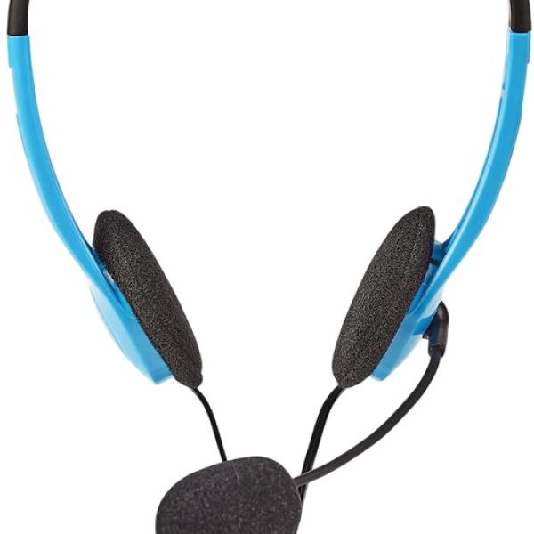 Auscultadores Headset Estéreo p/ PC 2x Jack 3.5mm c/ Microfone (Azul/Preto) - NEDIS