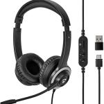 Auscultadores Headset USB c/ Micro (Preto) - NEDIS