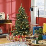 Árvore de Natal Artificial 150 cm com 220 Luzes LED 588 Ramos Árvore Natalina para Interior Verde