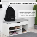 Sapateira com Assento Acolchoado Carga máxima de 120kg MDF 80x30x43cm Branco