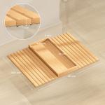 Bandeja de Braço para Sofá em Bambu Dobrável e Flexível com Base Antiderrapante 45x33,5x3 cm Madeira