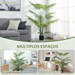 Planta Artificial Decorativa 170 cm Palmeira Artificial com Vaso e Folhas para Interior Casa Sala Escritório Verde
