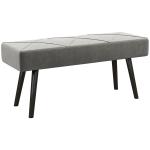 Banco de Pé de Cama Multifuncional e Moderno Banco de Dormitório com Pés de Aço e Assento Acolchoado 100x36x45 cm Cinza