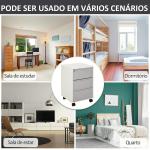 Bloco de Gavetas Móvel de Escritório com 3 Gavetas Fechadura Rodas e Travão para Documentos 40x40x63,5 cm Branco e Cinza