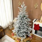 Árvore de Natal Artificial 180 cm Árvore de Natal Nevada com 1207 Ramos Base Dobrável e Fácil de Montar Verde