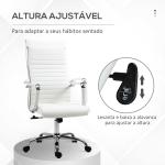 Cadeira de Escritório Ergonómica Giratória 360° Basculante com Altura Ajustável 54x62x104 - 114 cm Branco