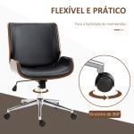 Cadeira de Escritório Operativa Giratória em PU com Altura Ajustável Função Inclinação 51x65,5x82 - 92cm Preto