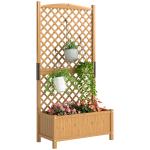 Floreira de Jardim com Treliça Caixa de Plantio com Suporte para Plantas Trepadeiras 90x45x180cm Madeira