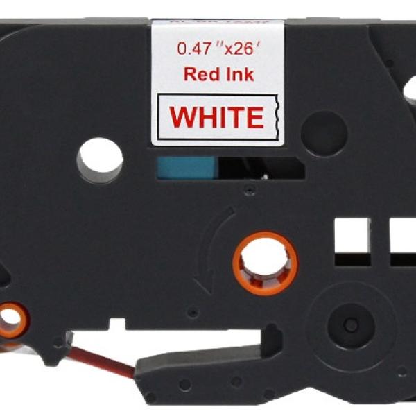 Fita Compatível Brother Tze - 232 Vermelho/Branco Cinta Rotuladora