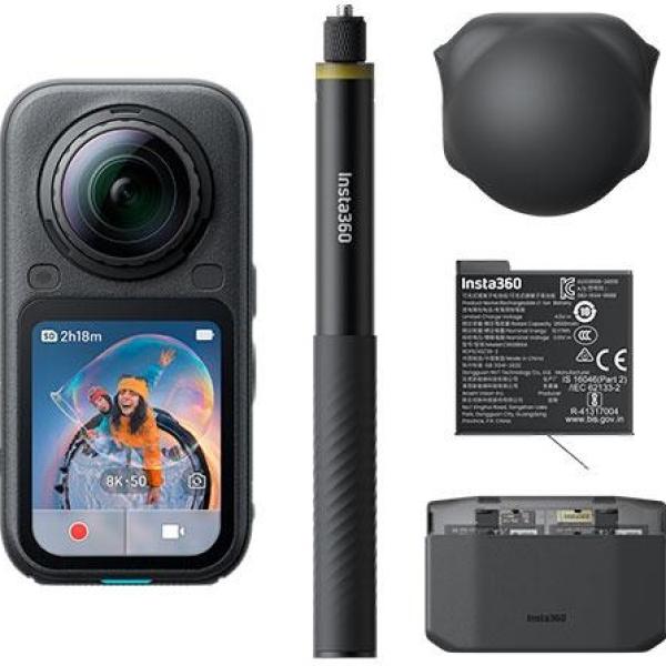 Câmara de Ação X6 Essentials Bundle (Midnight Black) - INSTA360