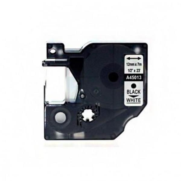 Fita Compatível Dymo D1 45013 - 12mm x 7 metros Preto/Branco S0720530