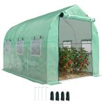 Estufa tipo Túnel 3x2x2 m Estufa de Exterior com 6 Janelas de Malha e Porta Estufa de Cultivos para Pátio Jardim Verde