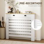 Cobertura para Radiador com Gavetas Cobertura para Radiador de MDF para Sala de Estar Dormitório Corredor 111x19x95,5 cm Branco
