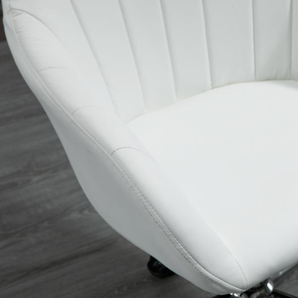 Cadeira de Escritório Operativa Giratória com Altura Ajustável Encosto e Apoio para os Braços 60x59x79 - 89cm Branco
