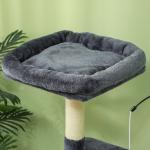 Arranhador para Gatos 134 cm com Caverna Plataformas Bolas de Jogar e Postes de Sisal 124,5x40x134 cm Cinza Escuro